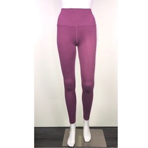Spiritual Gangster Lilac & Wine Stripe Rib Legging